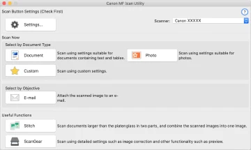 Canon MF Scan Utility 공식 기본 화면
